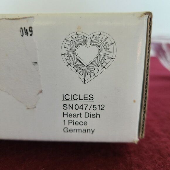Mikasa Icicles Heart Dish Glass Lead Crystal Item SN047/512 Germany IOB - Picture 13 of 13